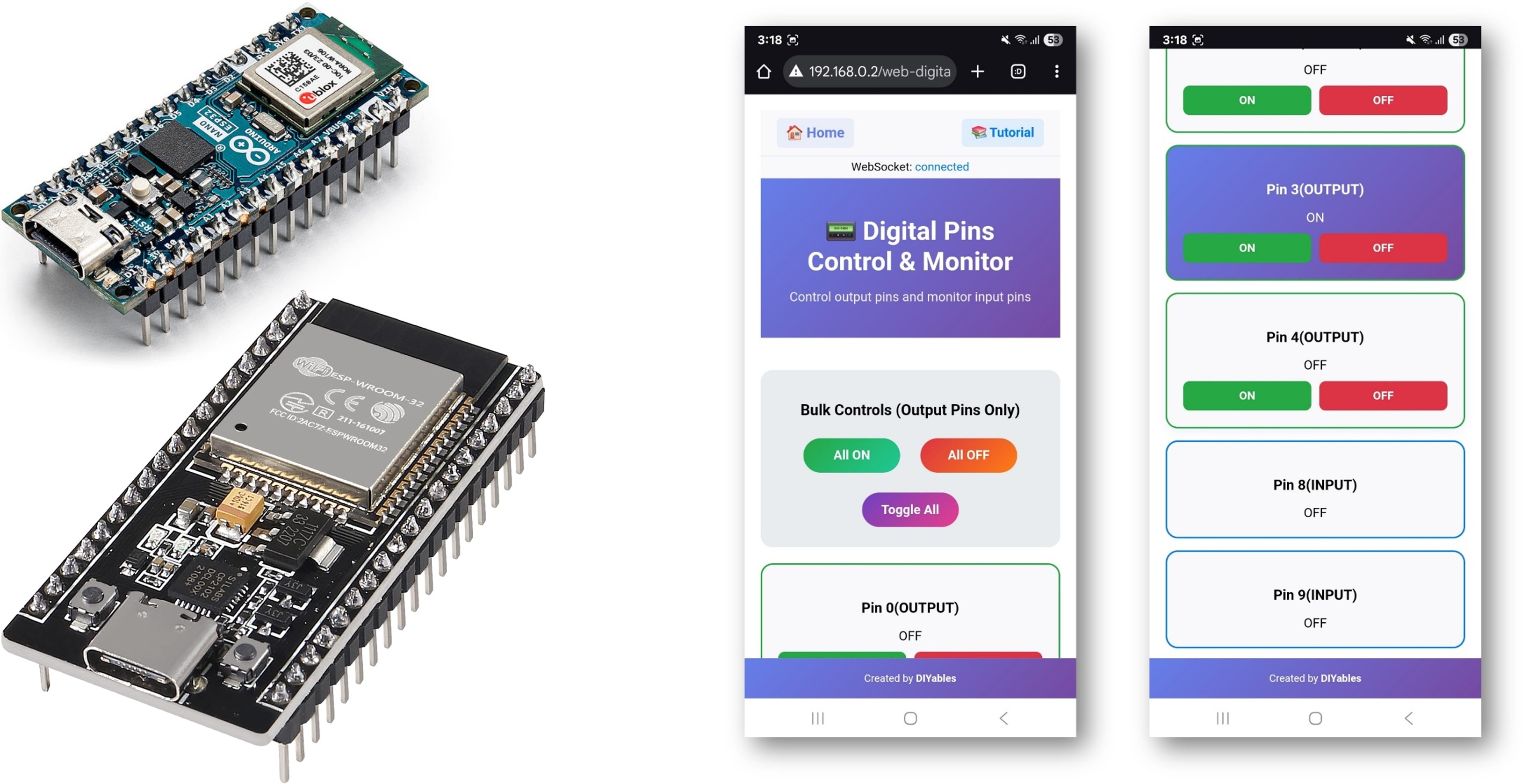 Arduino WebDigitalPins Example - Digital Pin Control Interface Tutorial