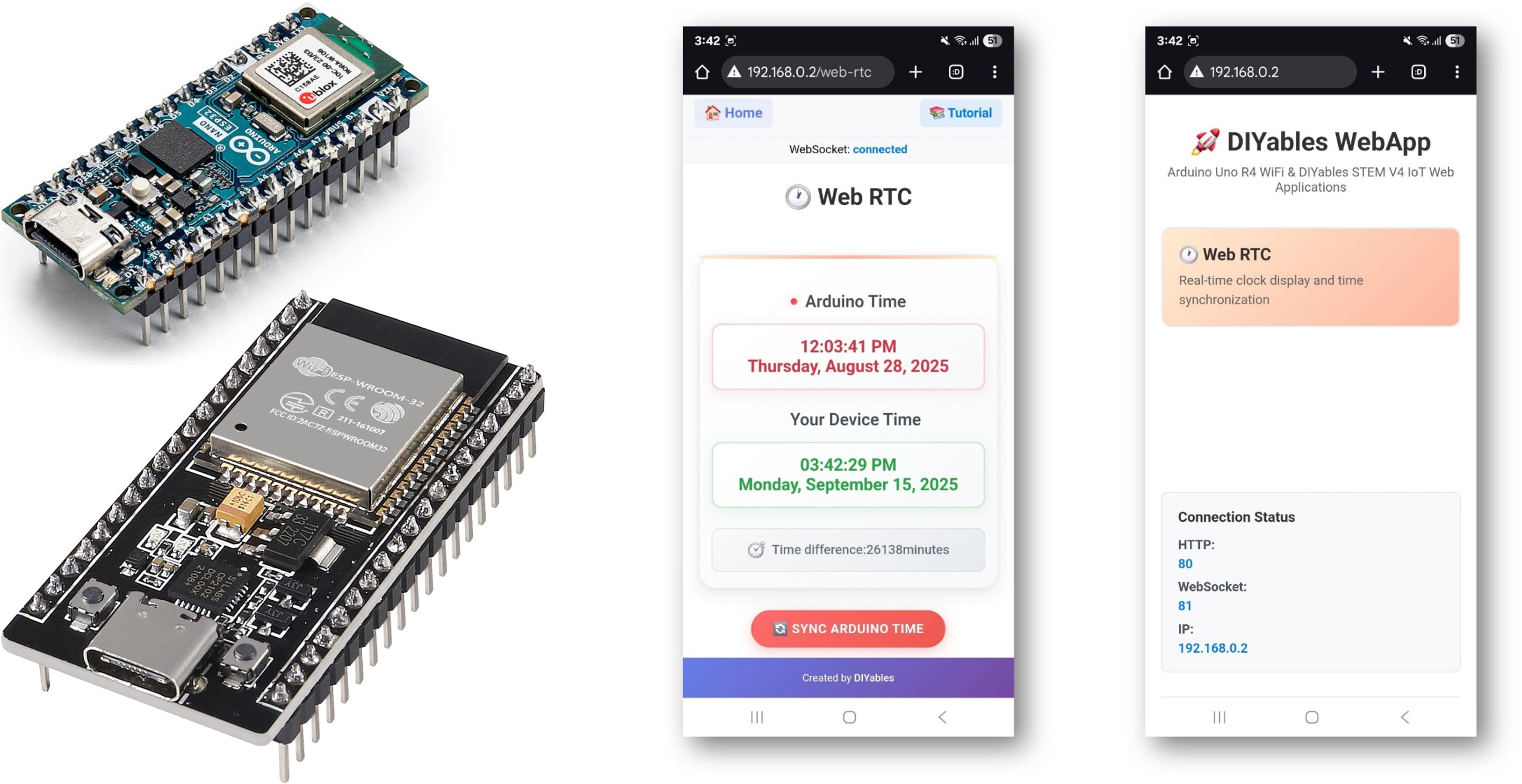 Arduino WebRTC Example - Real-Time Clock Interface Tutorial