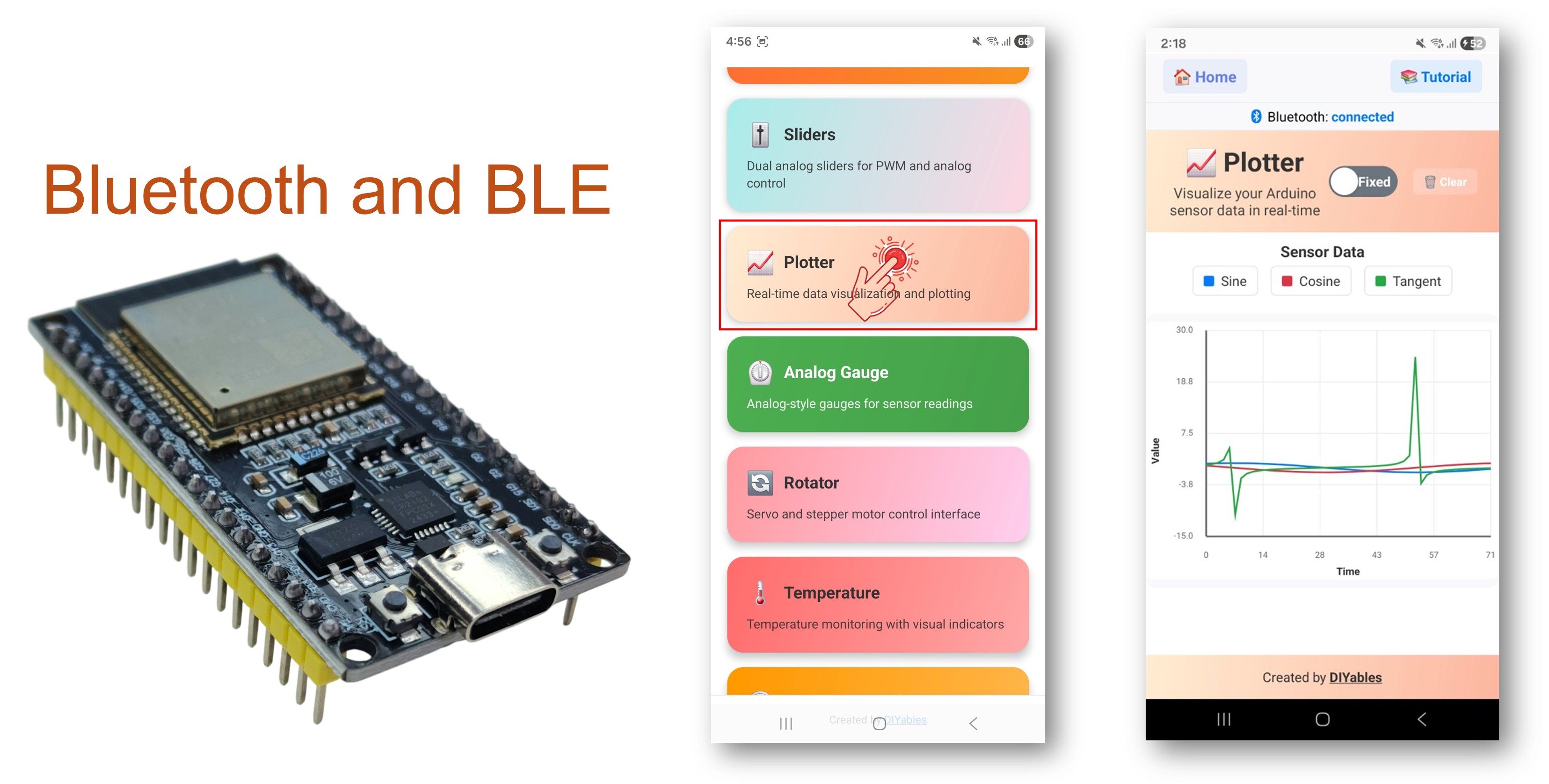 ESP32 Bluetooth Plotter Example - Real-Time Data Plotting Interface Tutorial