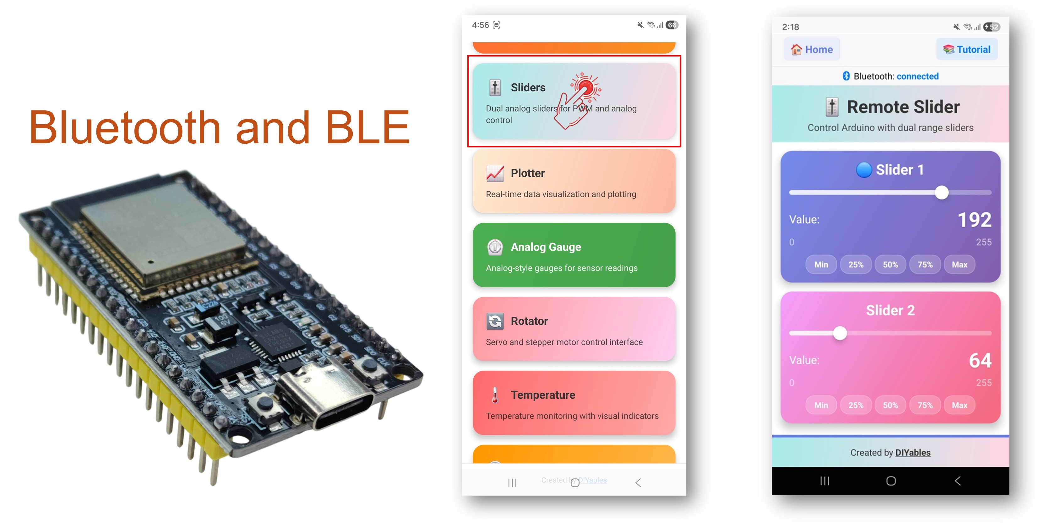 ESP32 Bluetooth Slider Example - Dual Slider Control Interface Tutorial