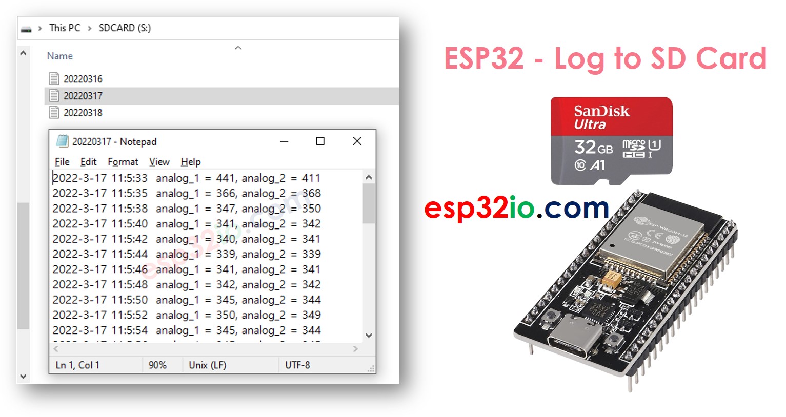 ESP32 Log to Micro SD Card