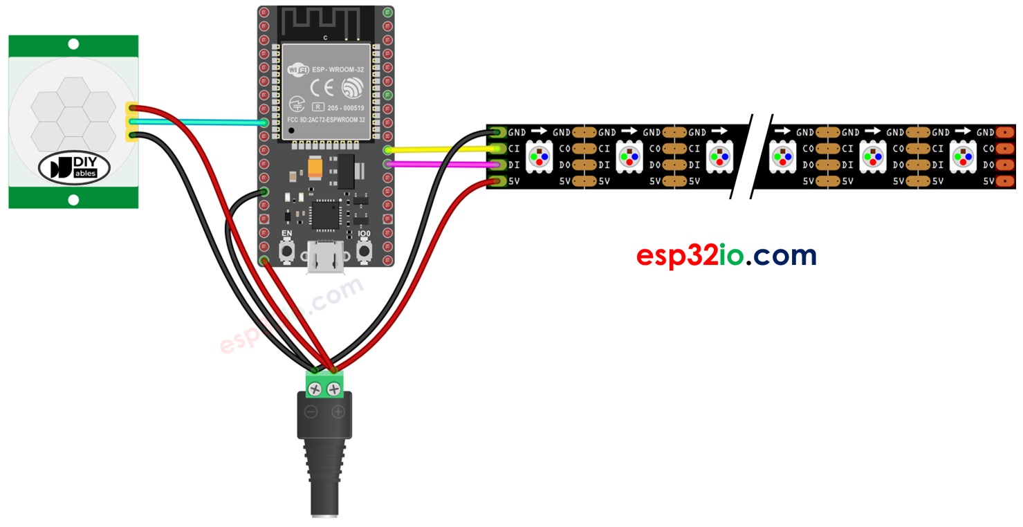 ESP32 Motion Sensor LED Strip ESP32 Tutorial