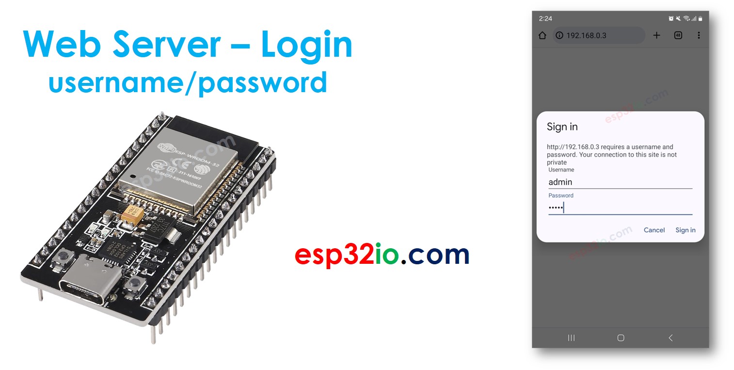 ESP32 web server username password