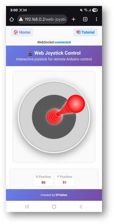 ESP32 DIYables WebApp Web Joystick app