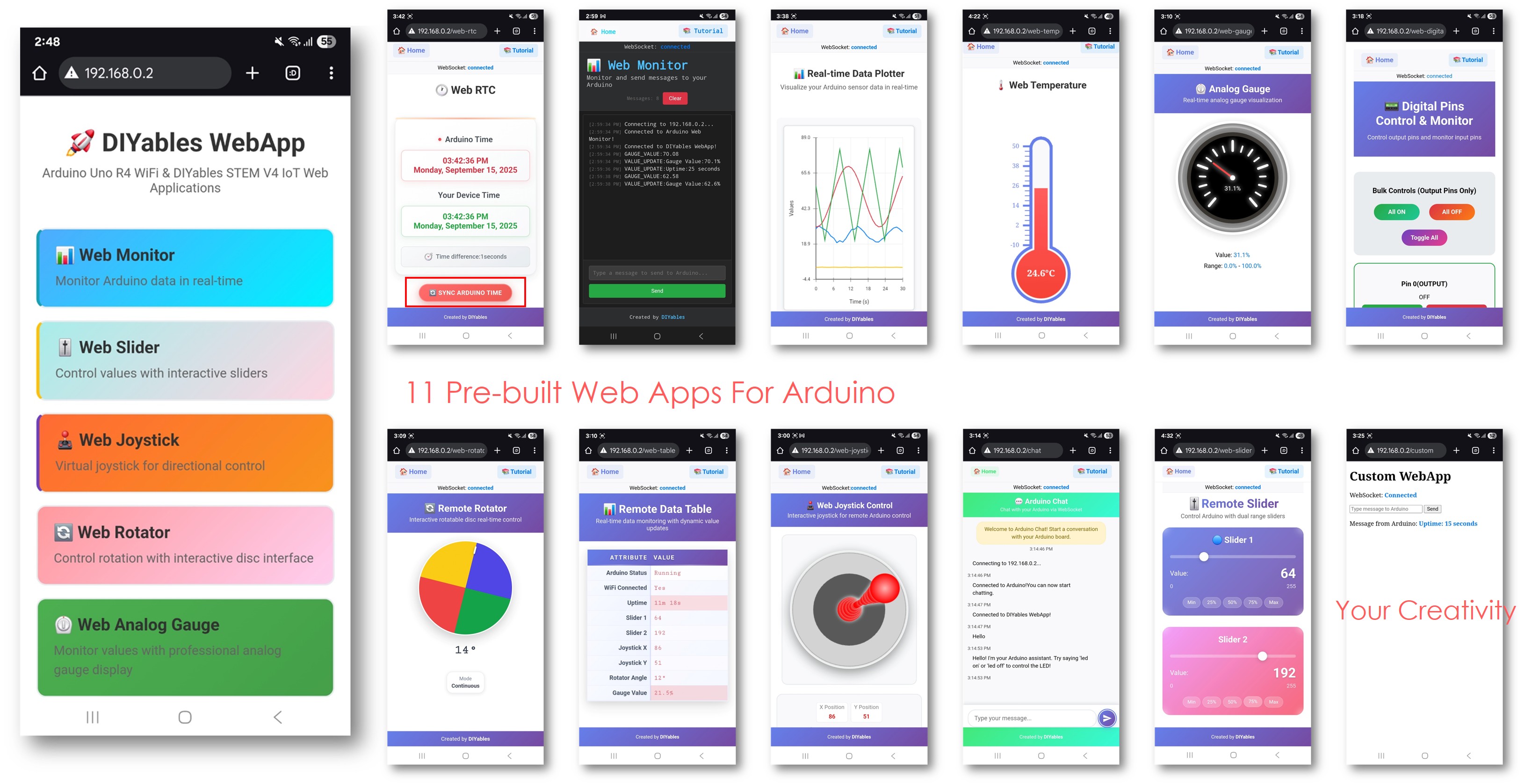 DIYables ESP32 WebApps