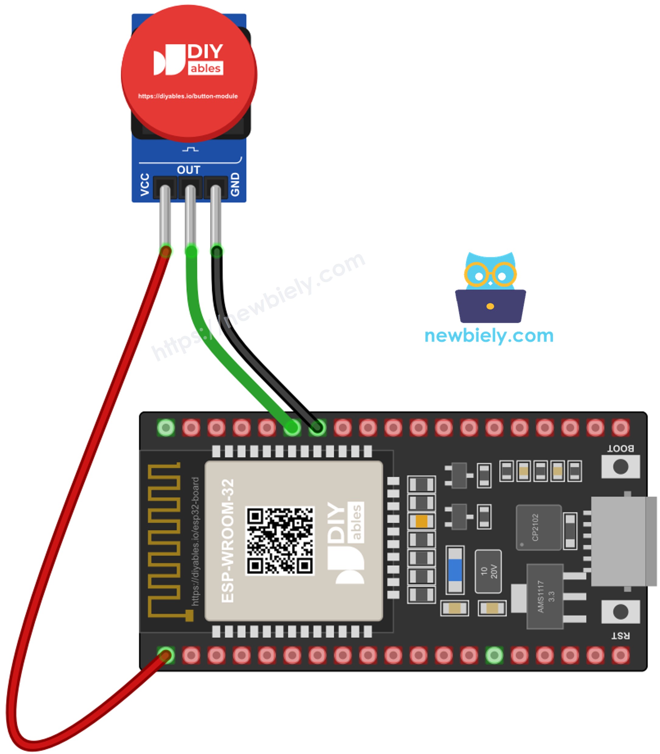 ESP32 button module wiring diagram
