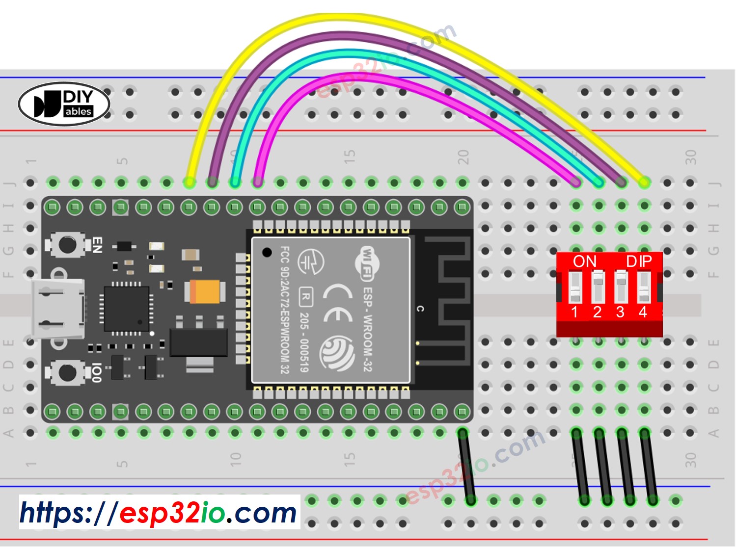 ESP32 DIP switch Wiring Diagram