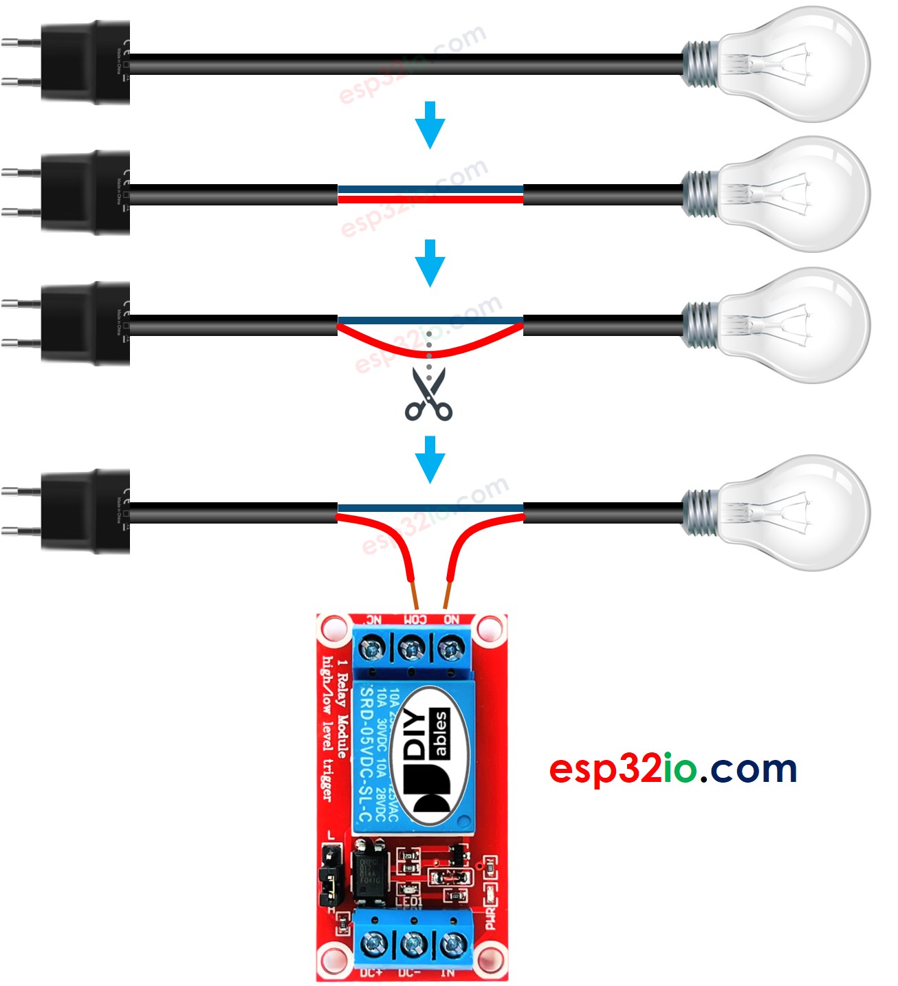 How to connect relay