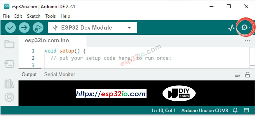 How to open serial monitor on Arduino IDE