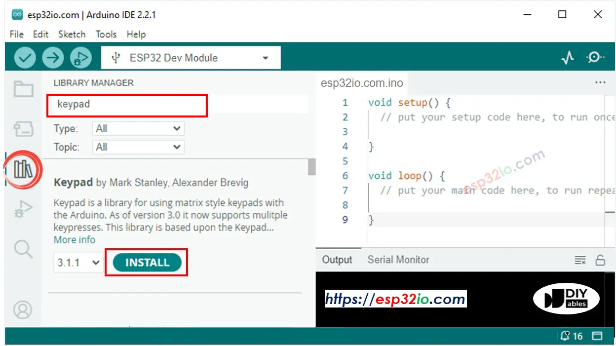 is harware serial library in esp32