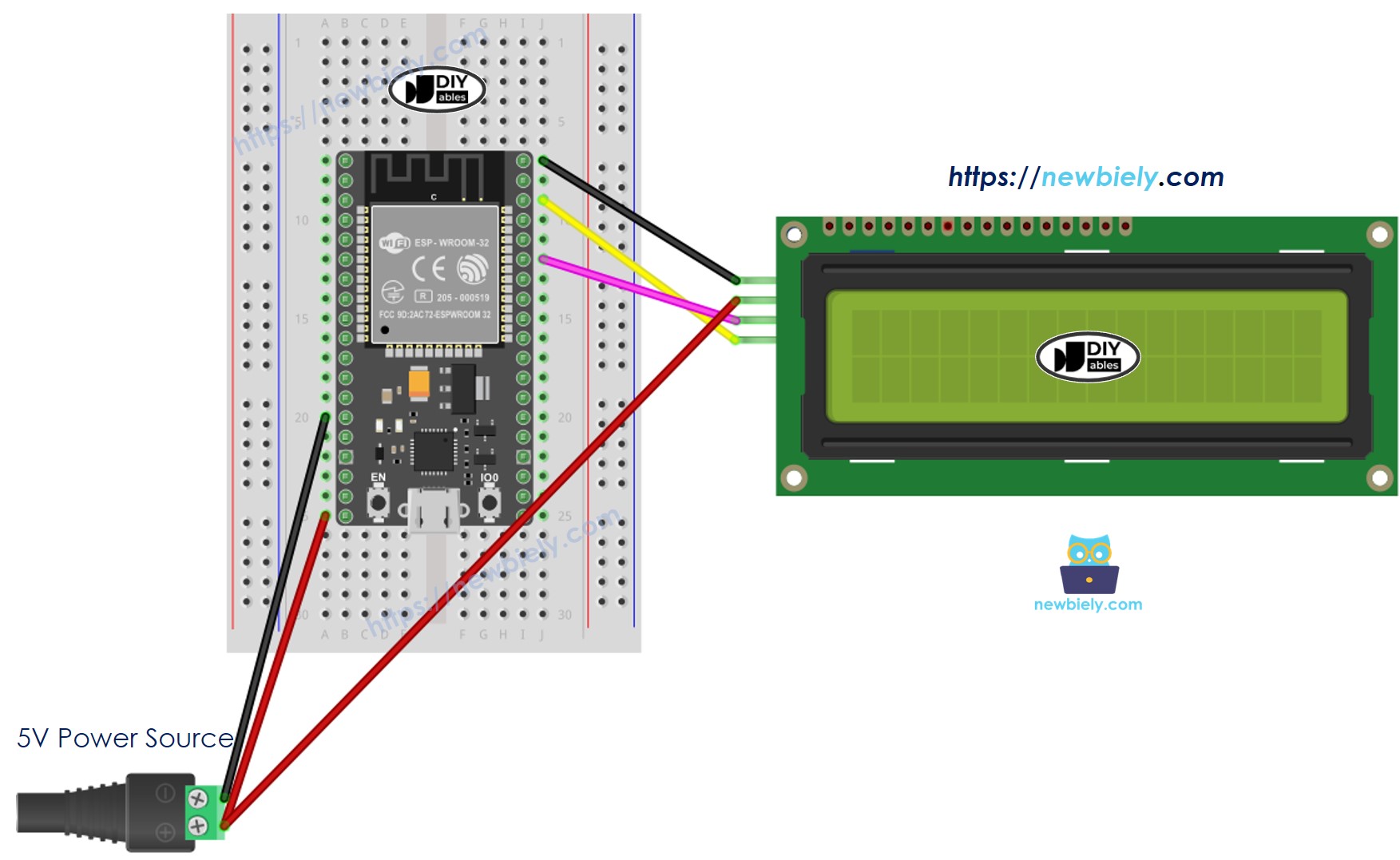 ESP32 LCD display Wiring Diagram