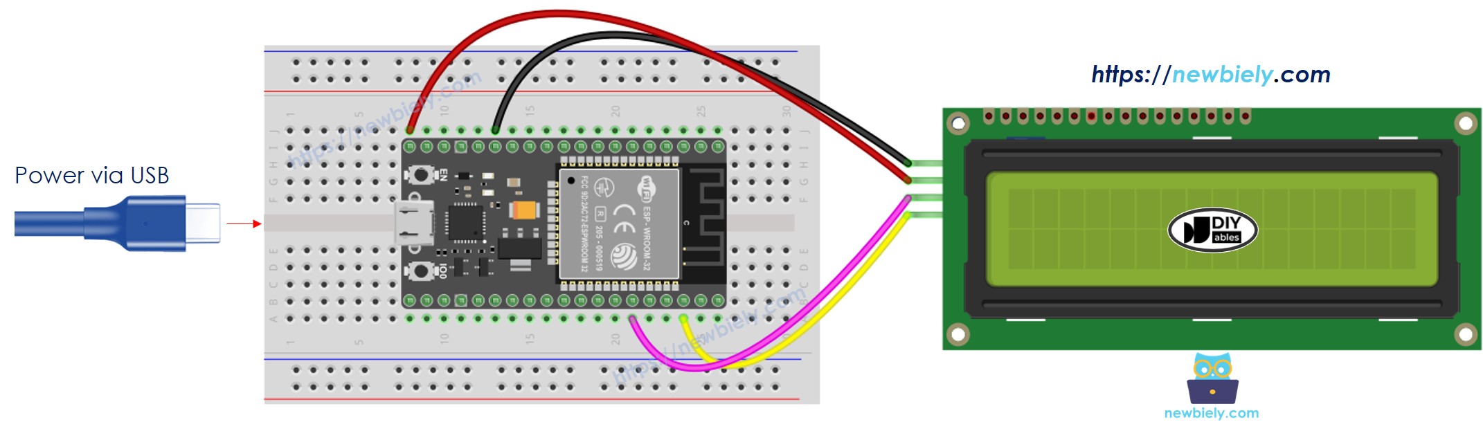 ESP32 LCD I2C wiring diagram