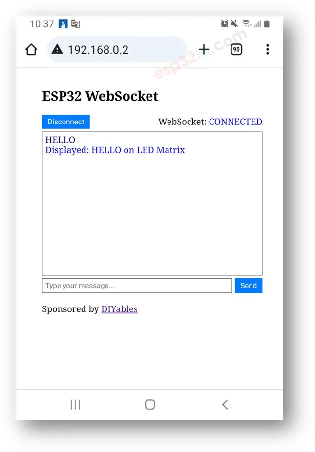 ESP32 websocket chat server