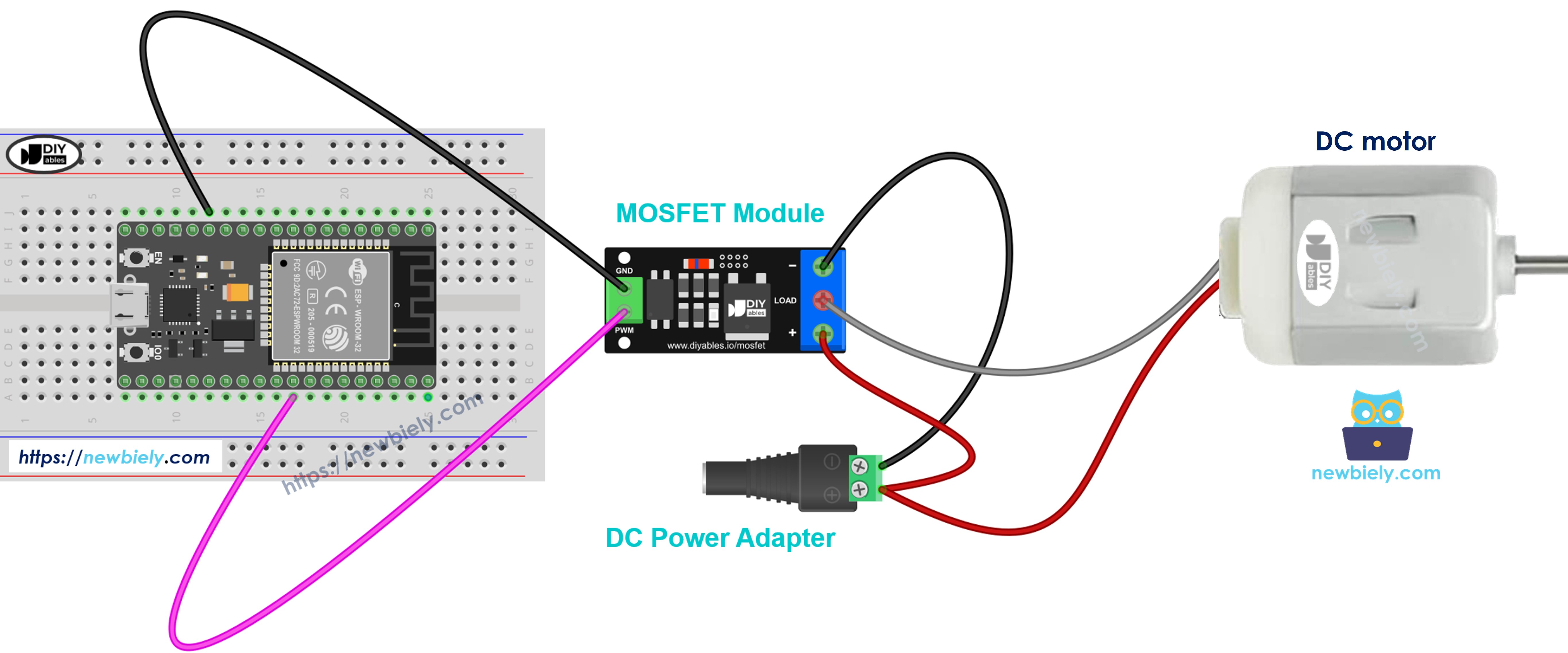 MOSFET module 12V DC motor wiring