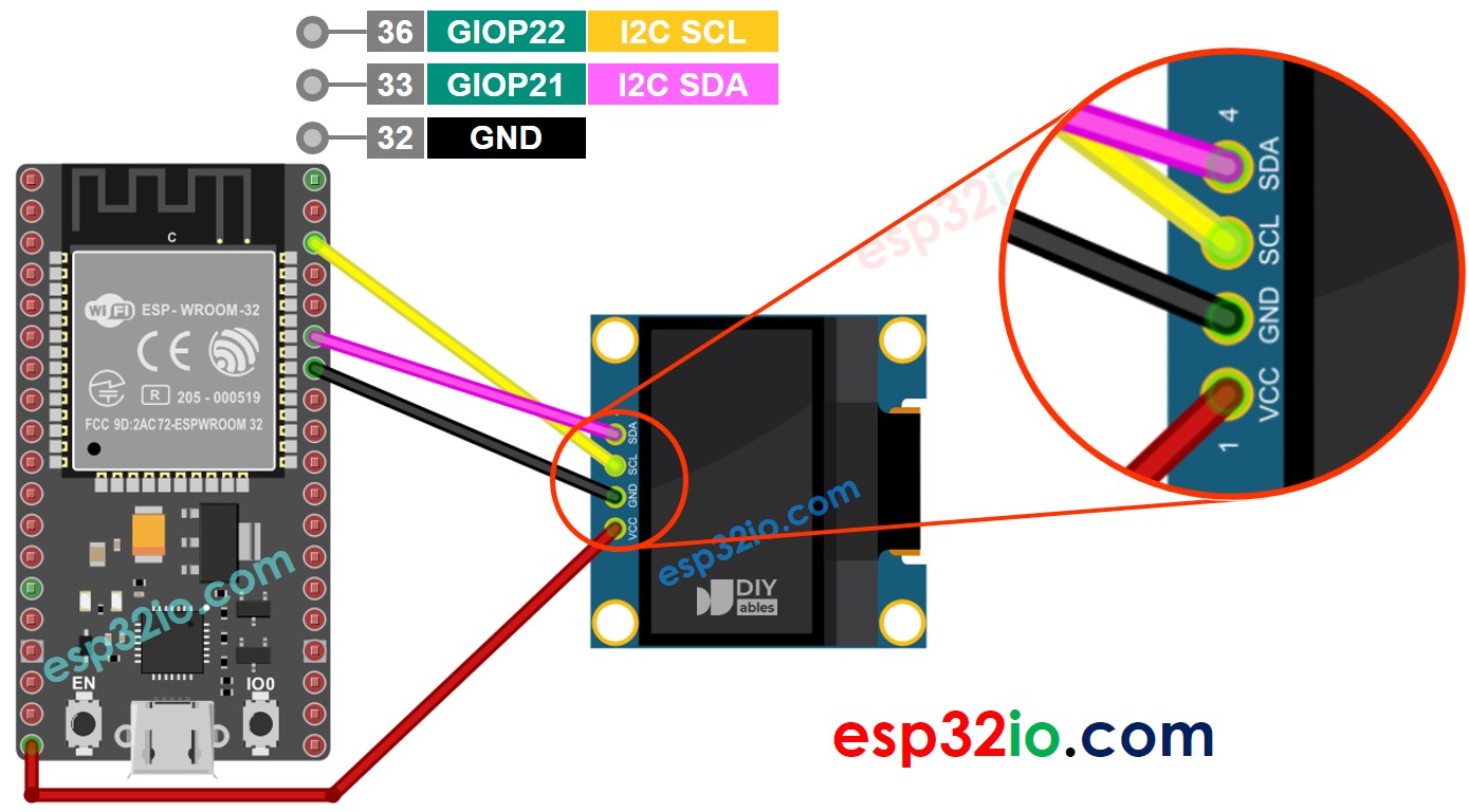 ESP32 OLED Wiring Diagram