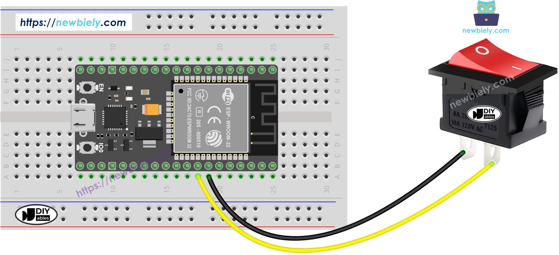 ESP32 ON/OFF Switch Wiring Diagram