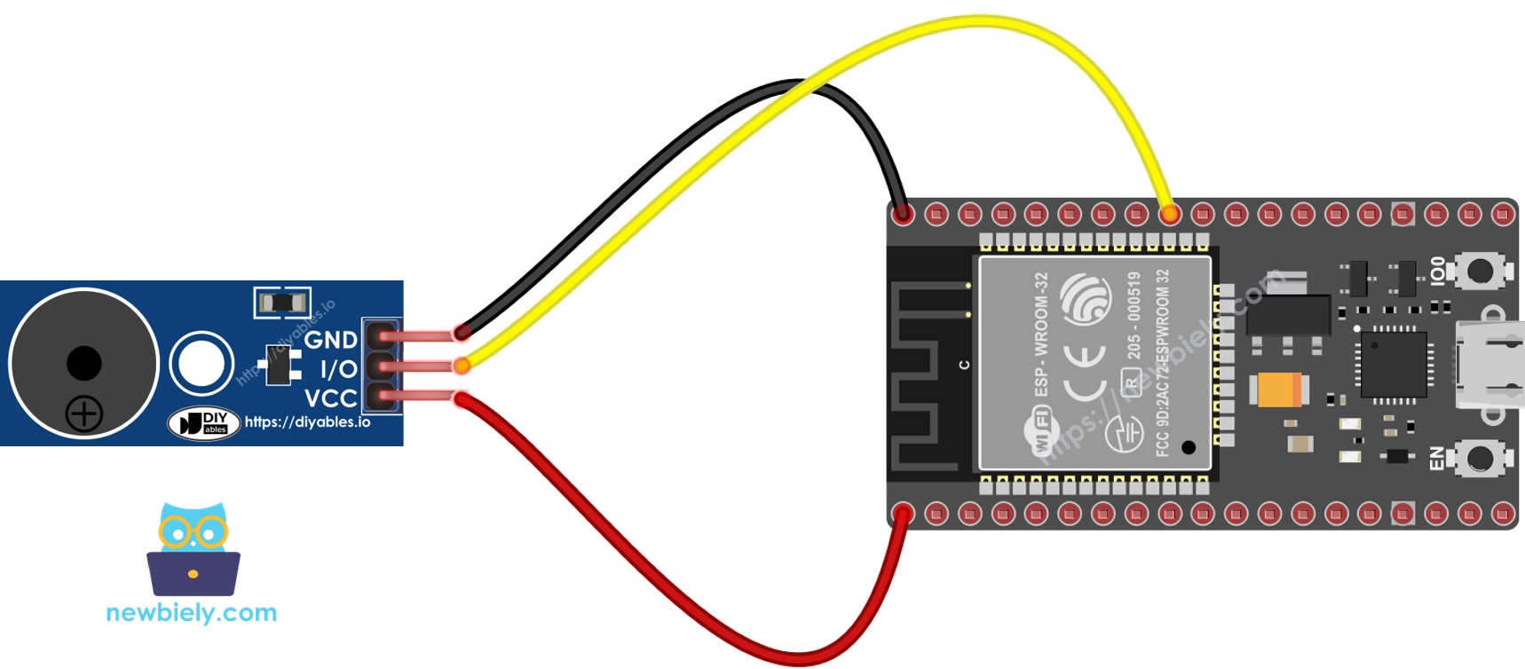 ESP32 Piezo Buzzer Wiring Diagram