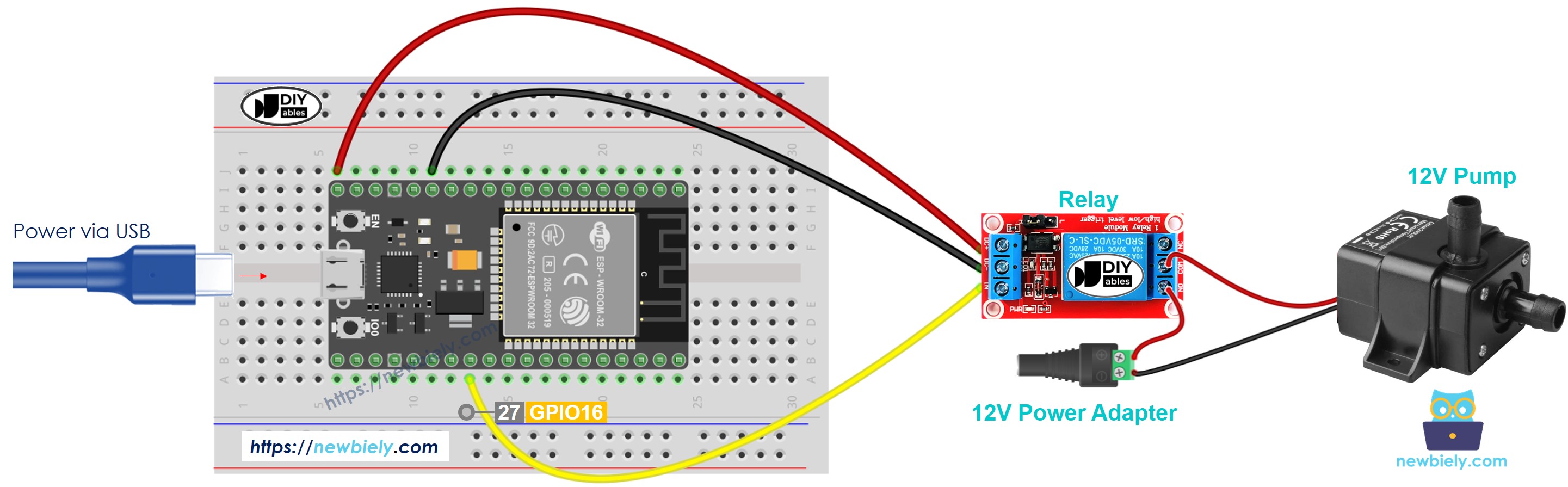 ESP32 Pump Wiring Diagram