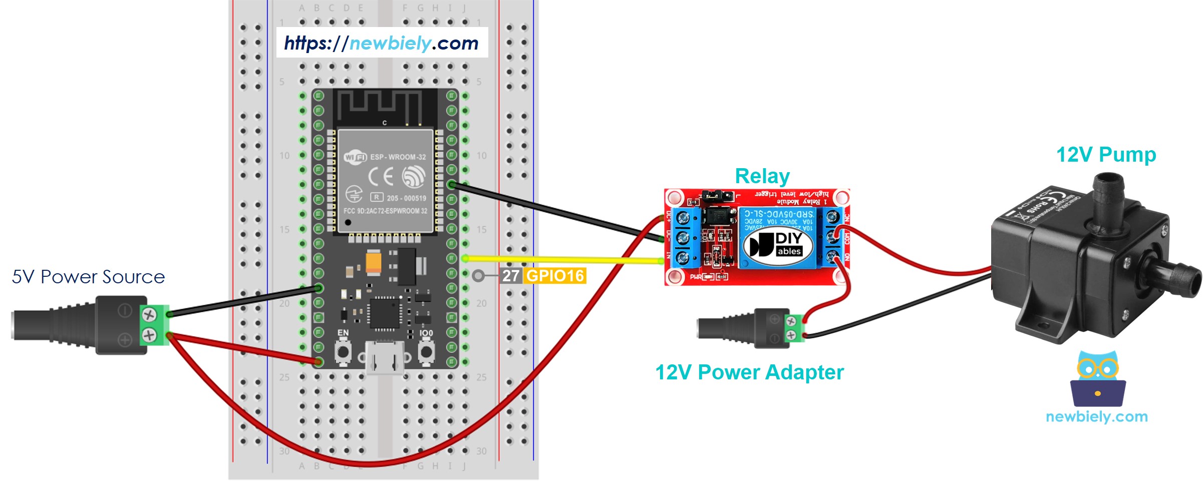 ESP32 Pump Wiring Diagram