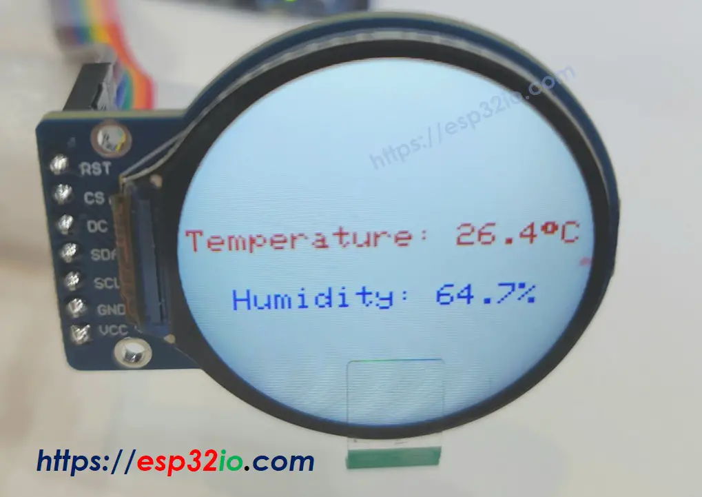 ESP32 Round Circular TFT LCD Display Screen show text and number