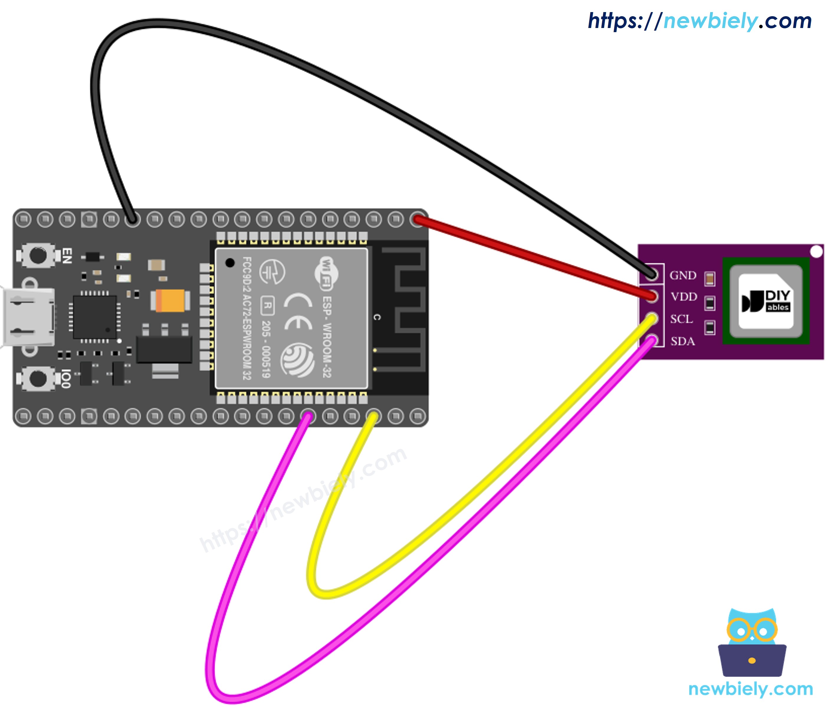 ESP32 SCD40 CO2 sensor wiring diagram