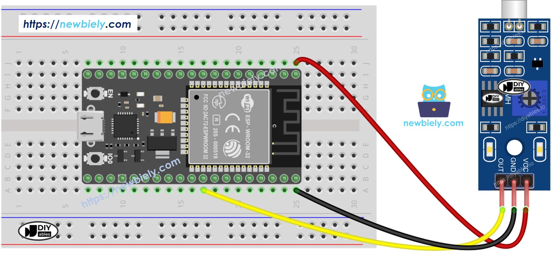 ESP32 Sound Sensor Wiring Diagram