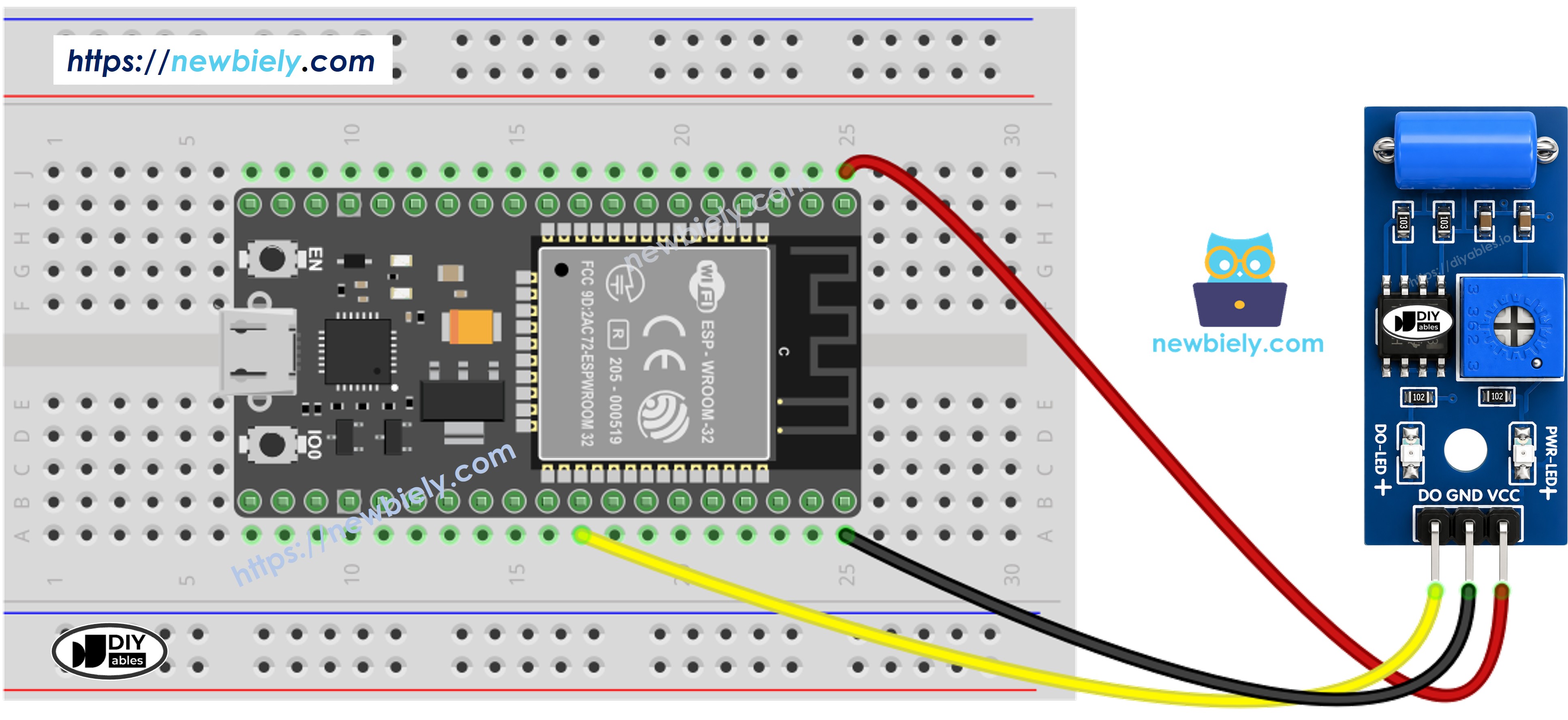 ESP32 SW-420 Vibration Sensor Wiring Diagram
