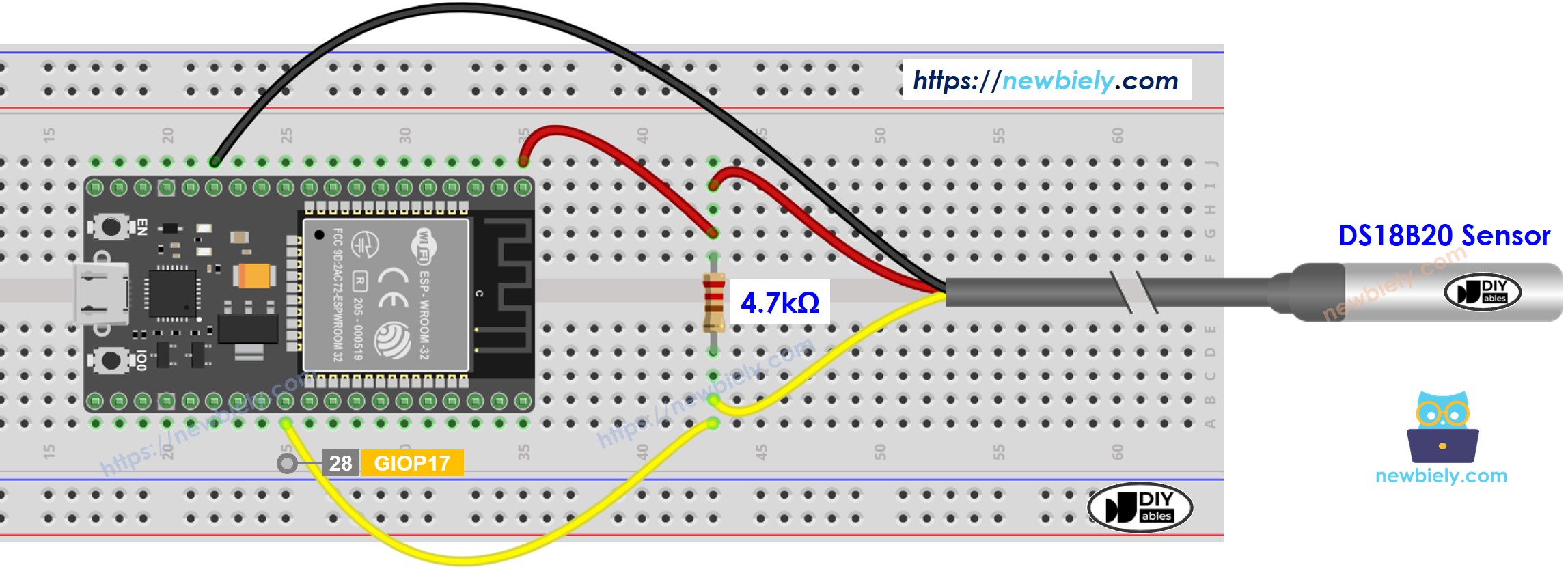 ESP32 Temperature Sensor Wiring Diagram