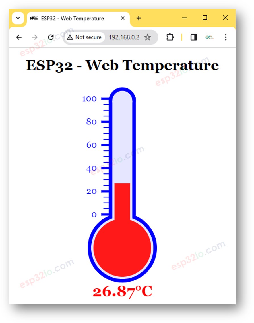 ESP32 temperature web browser server