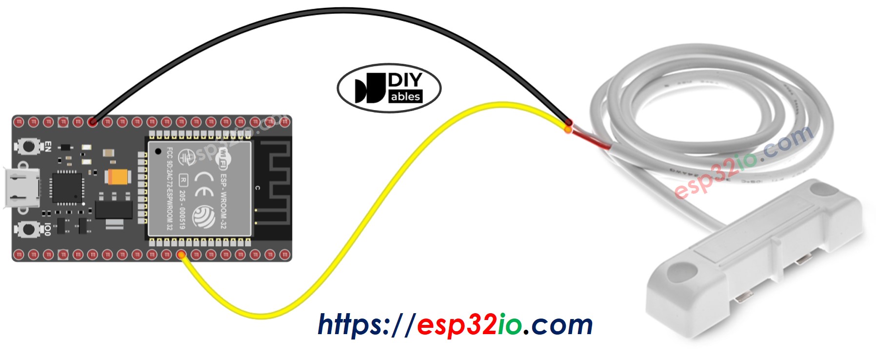 ESP32 water leak detector wiring diagram