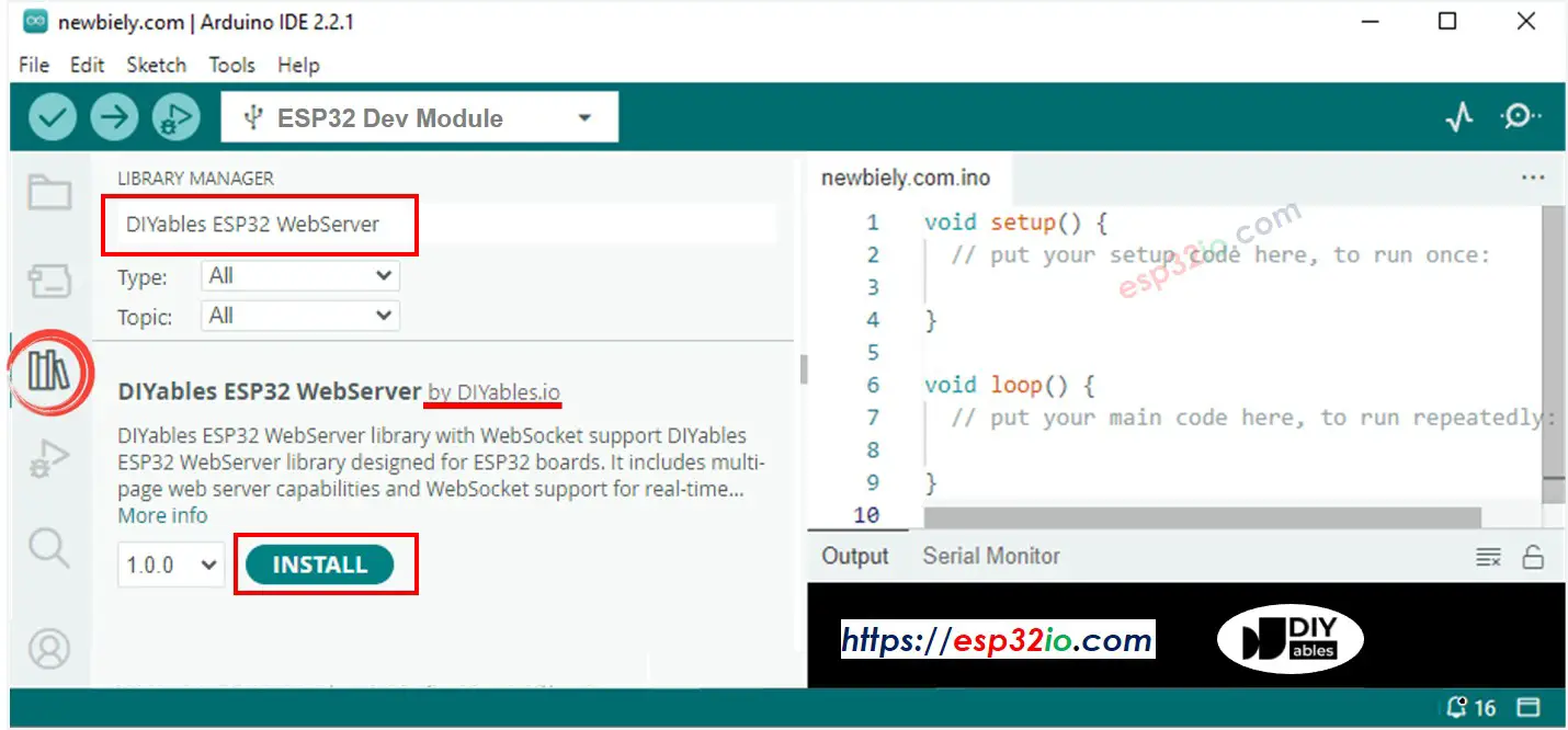 ESP32 Web Server library