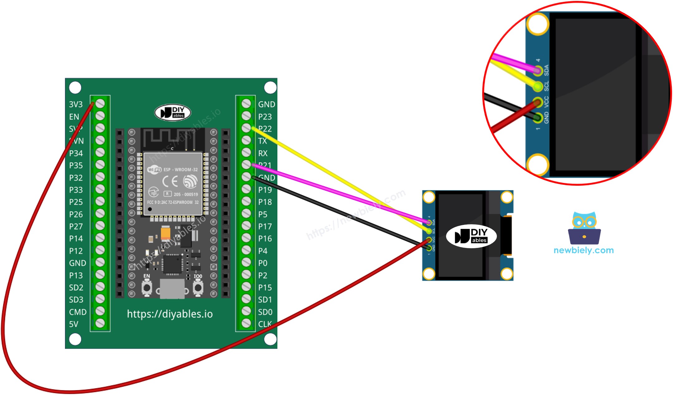 How to connect ESP32 and oled