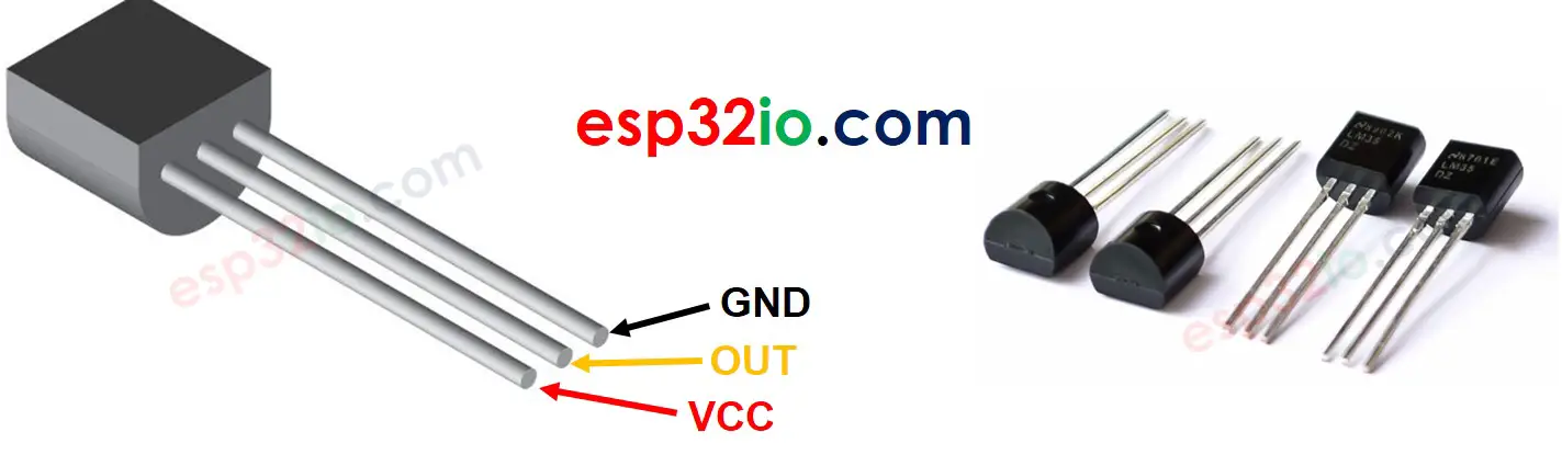 LM35 temperature sensor Pinout