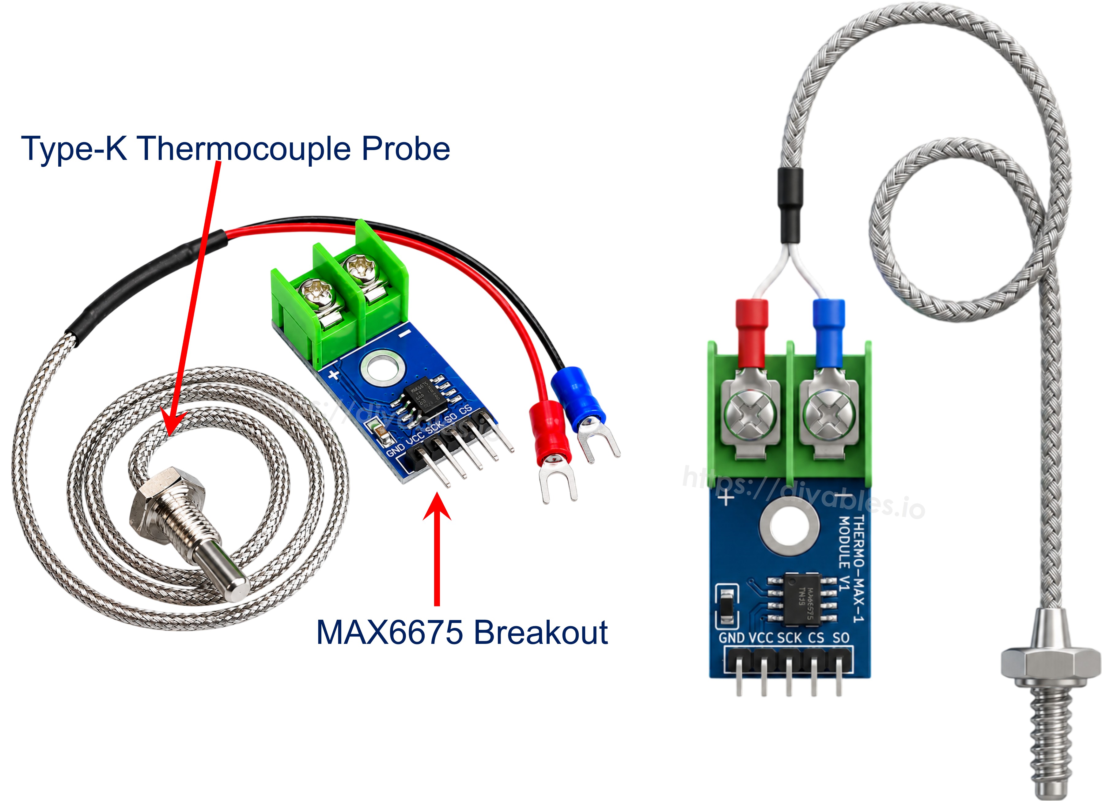 MAX6675 module pinout