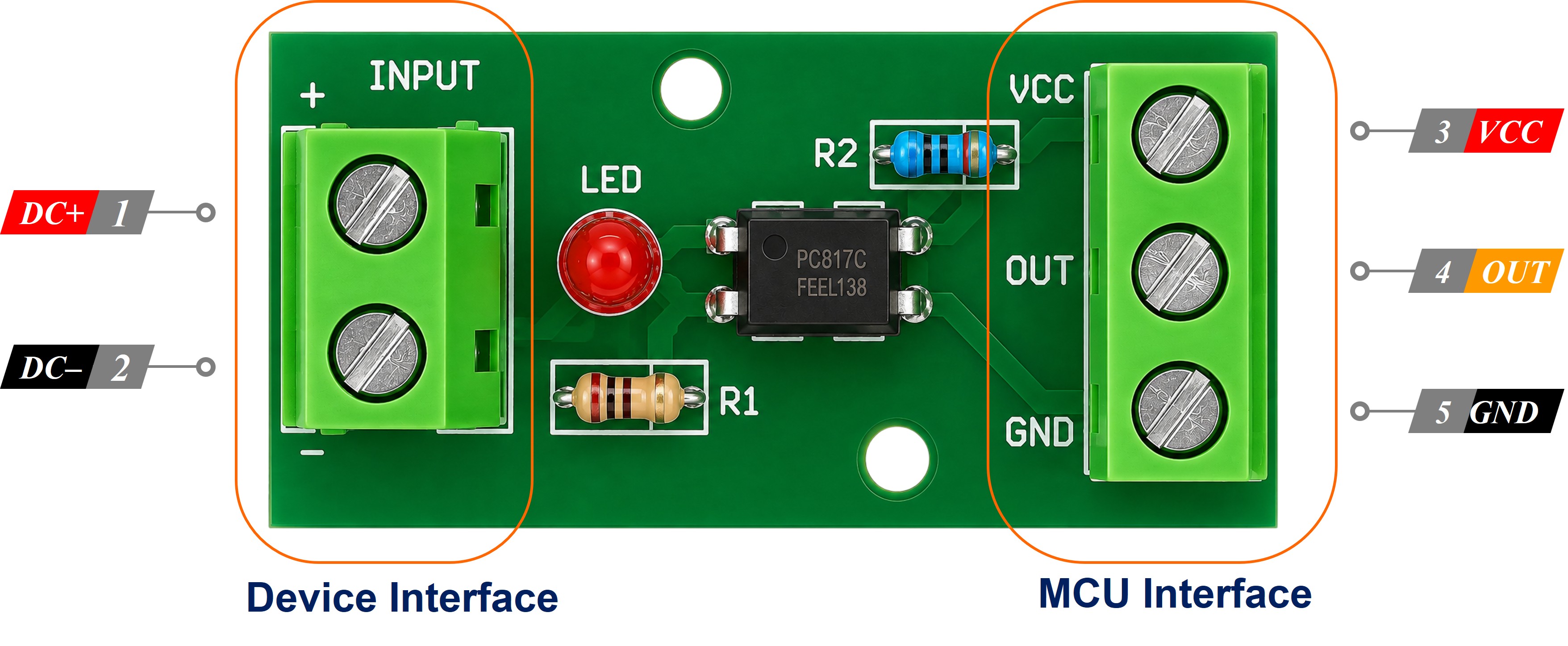 ESP32 PC817 optocoupler isolation module pinout